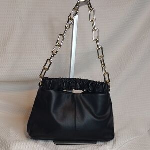 Vince Camuto Twyla Genuine Leather Shoulder Bag With Gold Chain